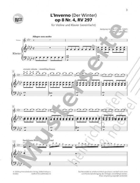 L'Inverno (The Winter) op. 8 No. 4, RV 297 | Antonio Vivaldi | Heinrichshofen publishing house