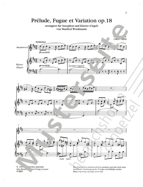Prelude, Fugue et Variation op. 18 | Cèsar Franck | Heinrichshofen publishing house