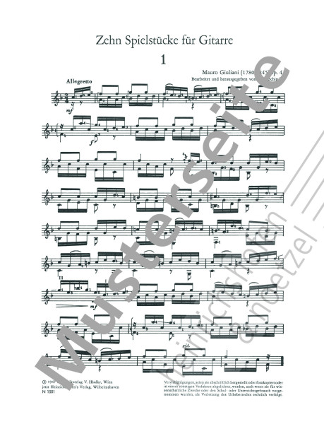 Ten Pieces for Guitar | Mauro Guiliani | Heinrichshofen publishing house