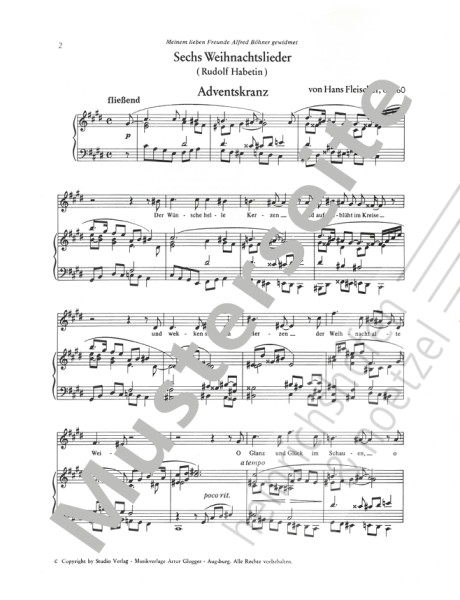 Six Christmas Carols, Op. 160 | Hans Fleischer | Heinrichshofen publishing house