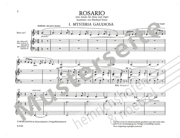 Rosario | Franz Liszt | Heinrichshofen publishing house