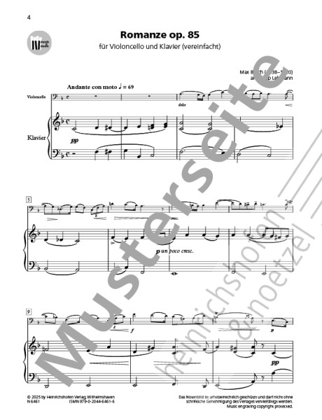 Romance op. 85 | Max Bruch | Heinrichshofen publishing house