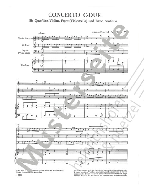 Concerto in C Major | Johann Friedrich Fasch | Heinrichshofen publishing house
