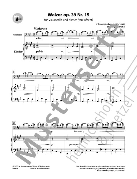 Waltz op. 39 No. 15 | Johannes Brahms | Heinrichshofen publishing house