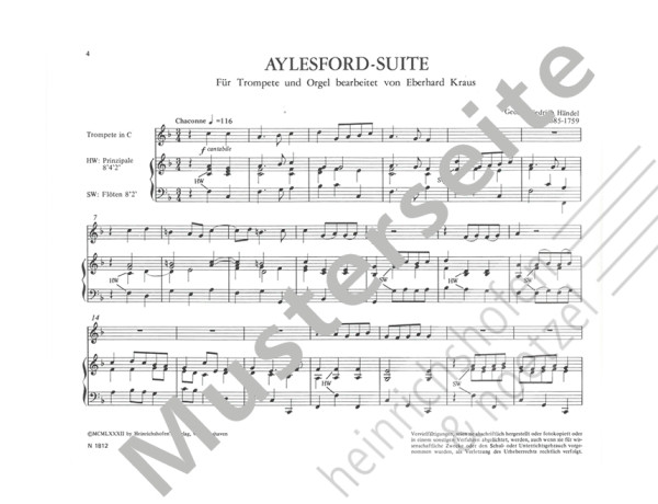 Aylesford Suite | George Frederick Handel | Heinrichshofen publishing house