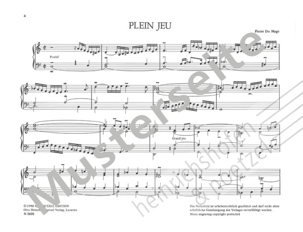 Livre d'Orgue | Pierre Du Mage | Heinrichshofen publishing house