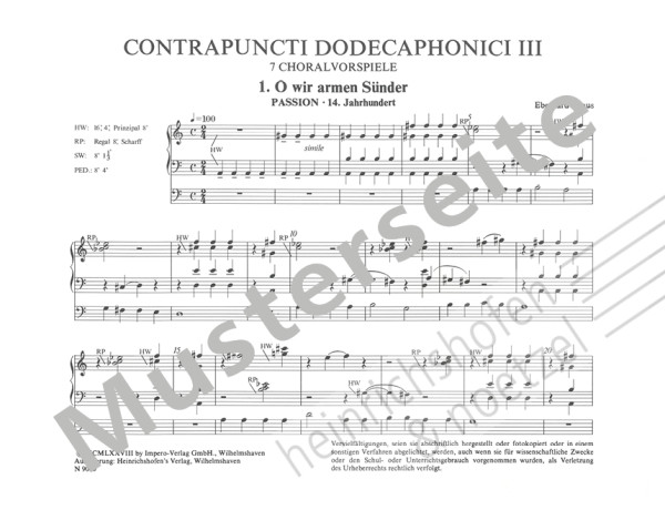 Contrapuncti dodecaphonici III | Eberhard Kraus | Heinrichshofen publishing house