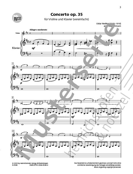 Concerto op.35 | Oskar Rieding | Heinrichshofen publishing house