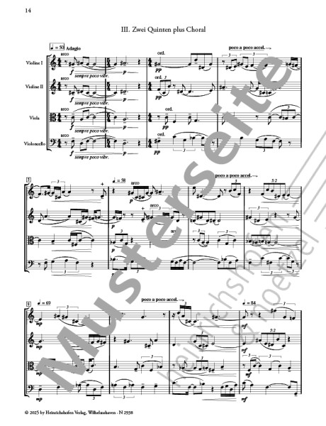 5th string quartet | Werner Heider | Heinrichshofen publishing house