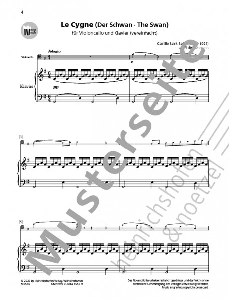 Le Cygne (The Swan) | Camille Saint -Saëns | Heinrichshofen publishing house