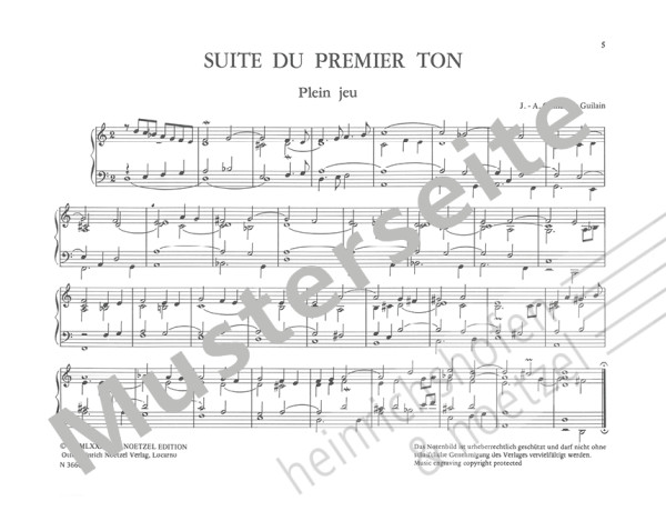 Pièces d'Orgue – Organ Pieces | Jean-Adam Guillaume Guilain | Heinrichshofen publishing house