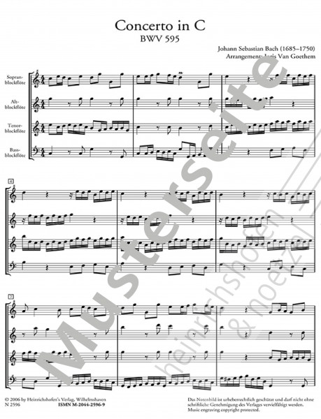 Concerto in C BWV 595 and Fuga in CBWV 545
