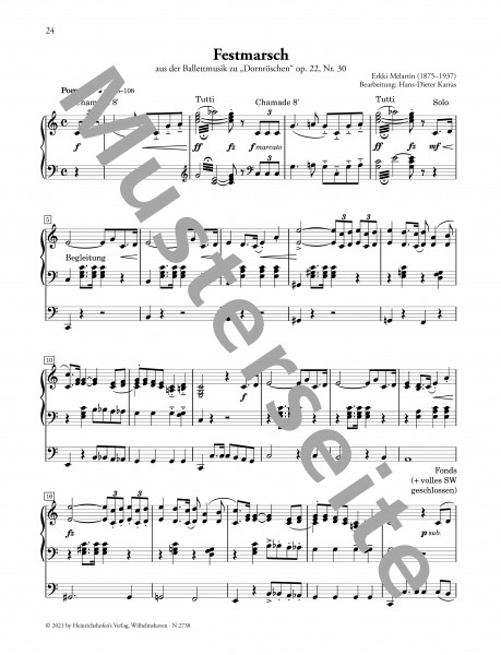 Festive Music for Organ | Hans-Dieter Karras | Heinrichshofen publishing house