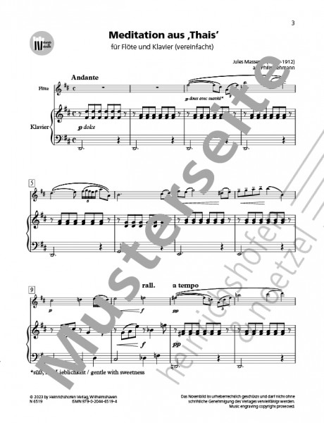 Meditation from ‘Thais’ | Jules Massenet | Heinrichshofen publishing house