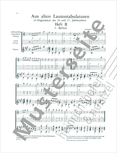 From Early Lute Tablatures, Volume II | Edmund Wensiecki | Heinrichshofen publishing house