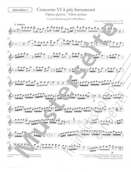 Concerto VI à più Istrumenti - alto part 2