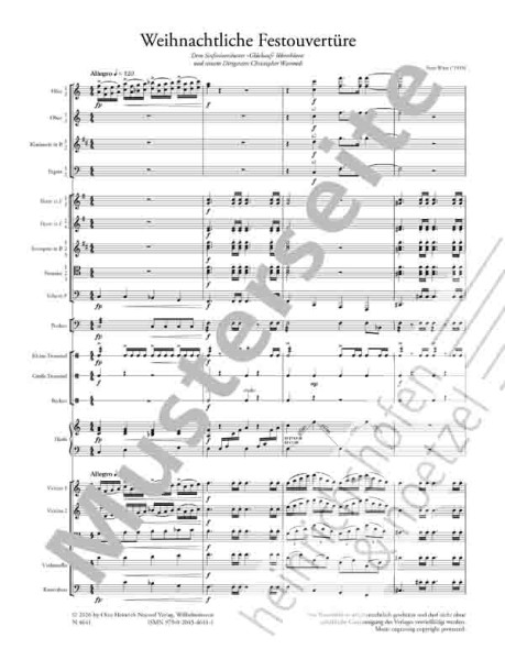 Weihnachtliche Festouvertüre | Festive overture | Peter Witte | Heinrichshofen publishing house