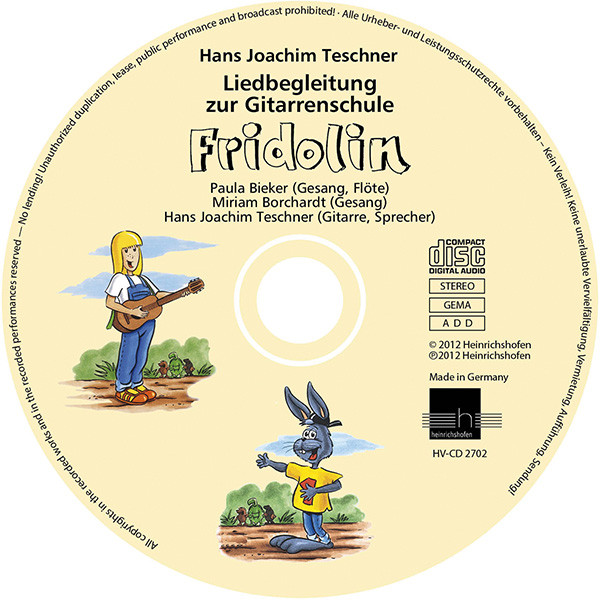Fridolin - Song accompaniment for guitar method | Hans Joachim Teschner | Heinrichshofen publishing house