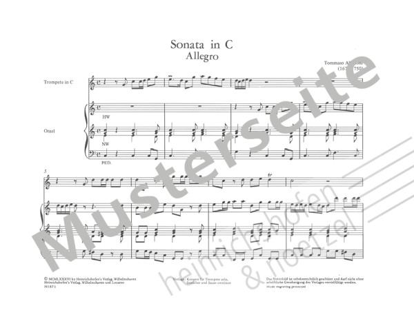Sonata in C | Tommaso Albinoni | Heinrichshofen publishing house