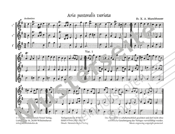 Christmassy music | Murschhauser | Telemann | Vivaldi | Heinrichshofen publishing house