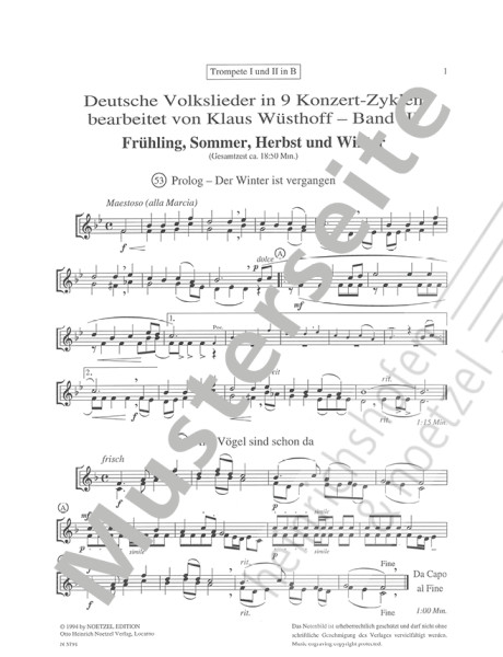 German folk songs in 9 concert cycles III | Klaus Wüsthoff | Heinrichshofen publishing house