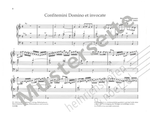 12 Organ Intabulations | Volume II | Heinrich Scheidemann | Heinrichshofen publishing house
