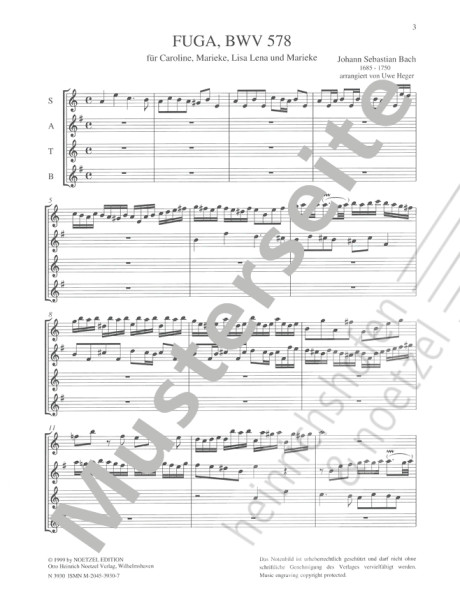 Fuga in G minor BWV 578 | Johann Sebastian Bach | Heinrichshofen publishing house