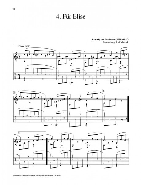 Klassik Hits für Gitarre