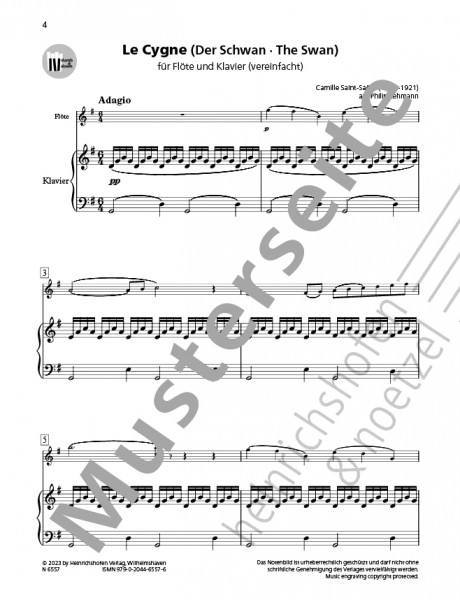 Le Cygne (The Swan) | Camille Saint -Saëns | Heinrichshofen publishing house