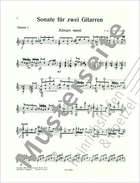 Sonata for 2 Guitars | Ilias Xanthopoulos | Heinrichshofen publishing house