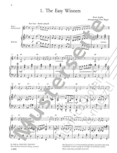 Let's rag - Sax Collection | Scott Joplin, Uwe Heger | Heinrichshofen publishing house