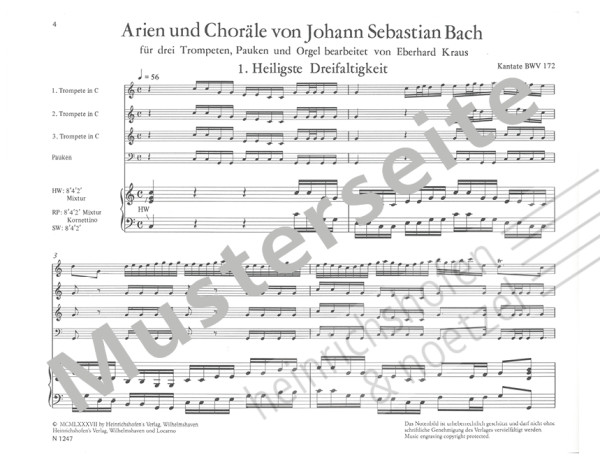 Arias and chorales | Johann Sebastian Bach | Heinrichshofen publishing house