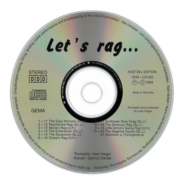 Let's rag | Scott Joplin, Uwe Heger | Heinrichshofen publishing house