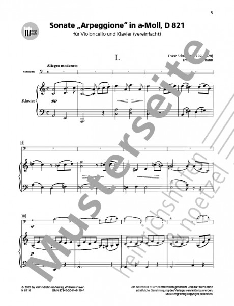 Sonata ‘Arpeggione’ in A minor, D821 | Franz Schubert | Heinrichshofen publishing house
