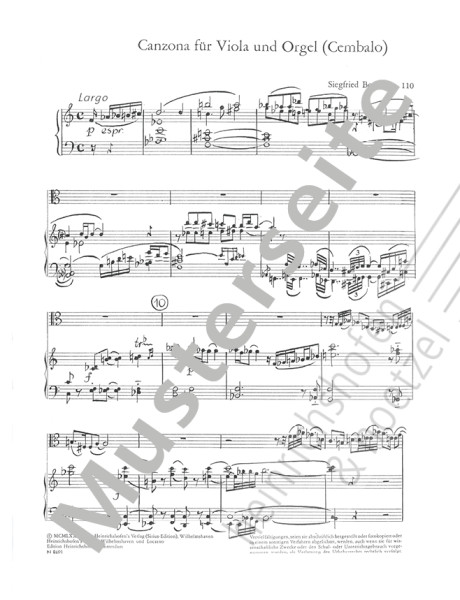 Canzona op. 110 | Siegfried Borris | Heinrichshofen publishing house