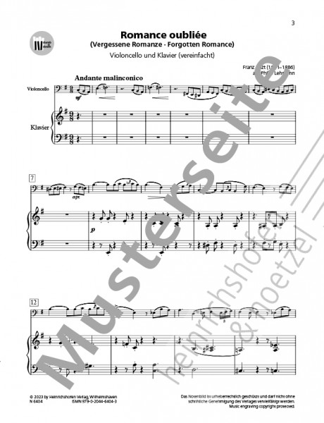 Romance oubliée | Franz Liszt | Heinrichshofen publishing house