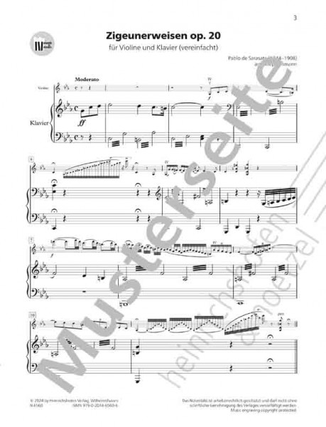 Zigeunerweisen op. 20 | Pablo de Sarasate | Heinrichshofen publishing house