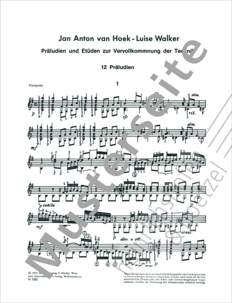 Preludes and Etudes to Perfect Technique | J.A. van Hoek – L. Walker | Heinrichshofen publishing house