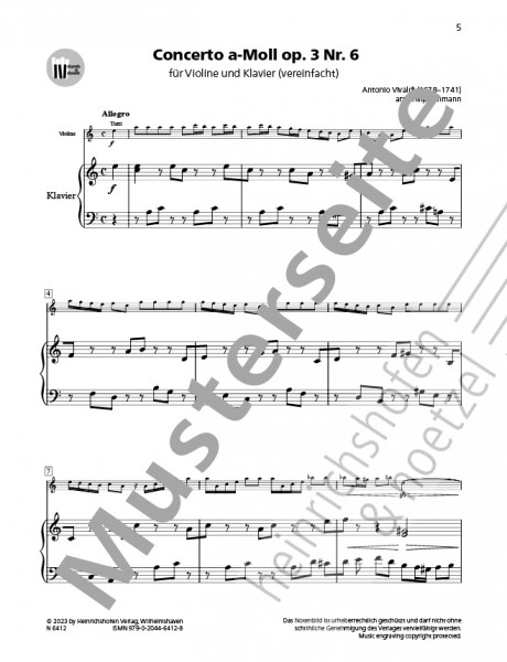 Concerto in A minor op. 3 no. 6 | Antonio Vivaldi | Heinrichshofen publishing house