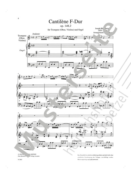Cantilène F major, Op. 148,2 | Joseph Rheinberger | Heinrichshofen publishing house