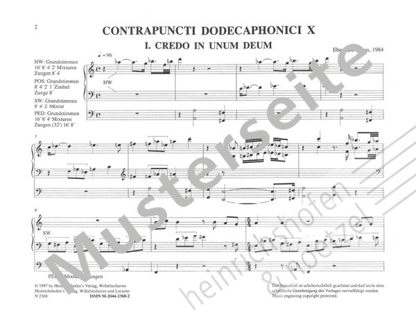 Contrapuncti dodecaphonici X | Eberhard Kraus | Heinrichshofen publishing house