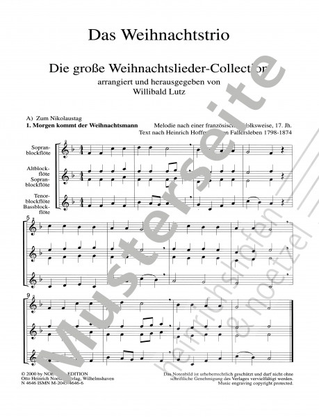 The Christmas trio | Willibald Lutz | Heinrichshofen publishing house