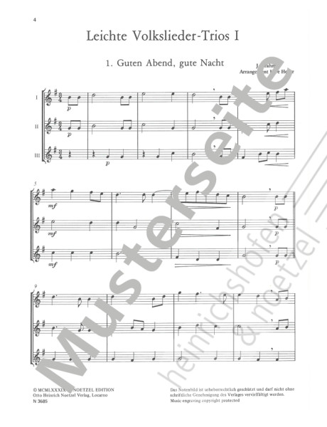 Easy folk songs trios 1 | Uwe Heger | Heinrichshofen publishing house