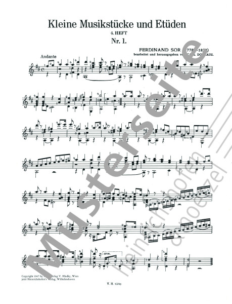 Short Pieces and Etudes | Volume 4 | Fernando Sor | Heinrichshofen publishing house