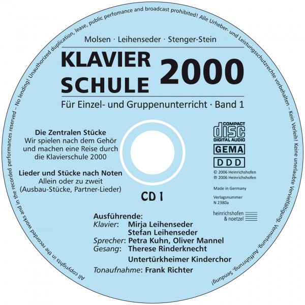 2 CDs for Piano method 2000, Volume 1