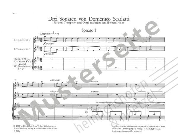 3 Sonatas | Domenico Scarlatti | Heinrichshofen publishing house