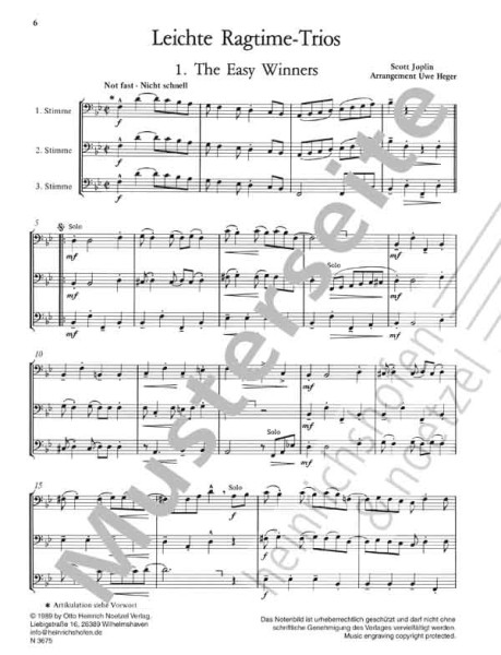 Leichte Ragtime-Trios