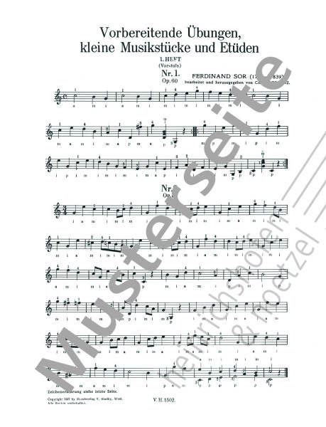 Introductory exercises, short pieces and études | Volume 1 | Fernando Sor | Heinrichshofen publishing house