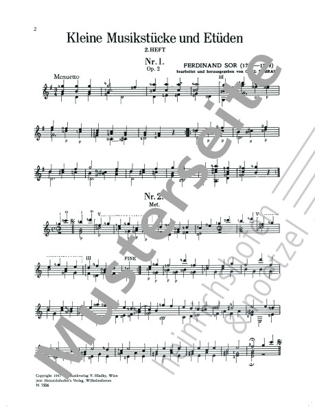 Short Pieces and Etudes | Volume 2 | Fernando Sor | Heinrichshofen publishing house